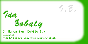 ida bobaly business card